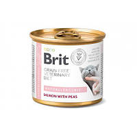 Влажный корм для кошек с пищевой аллергией Brit VetDiets Hypoallergenic , 200 г (лосось и горох)