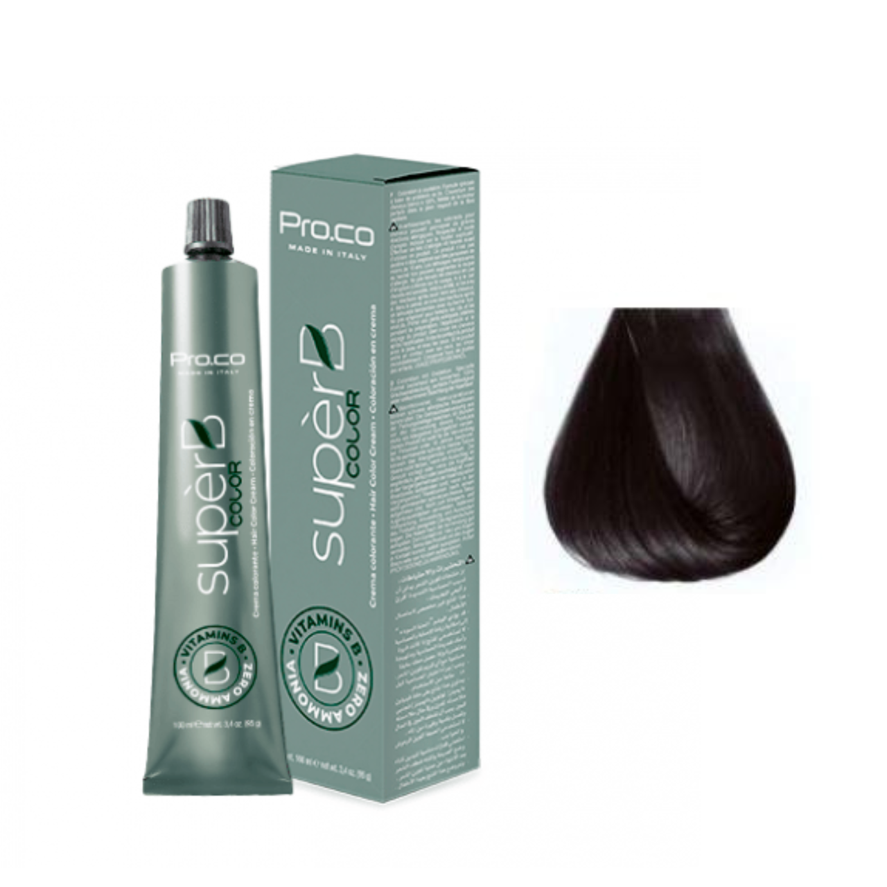 Фарба для волосся безаміачна Pro.Color Super B Hair Color Cream №1.0 Black 100 мл, фото 1