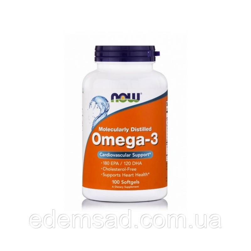 Now Foods, Омега-3, очищена на молекулярному рівні, 100 капсул