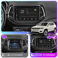 Go Андроид магнитола штатная для Jeep Compass 2 2017-н.в. экран 10" 4/64Gb 4G Wi-Fi GPS Top