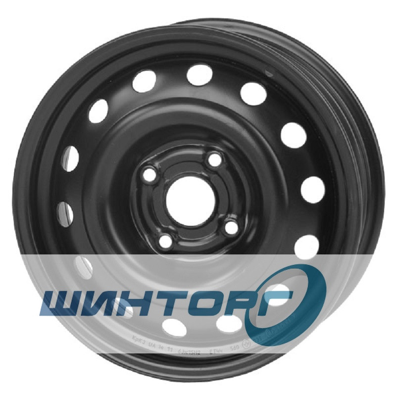 Диск Колісний R14 5.5-14 PCD4-100 DIA56.6/57.1 ET49 Lanos Чорни Мет ...