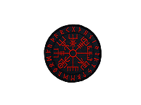 Шеврон (патч) Вегвизир VEGVISIR рунический знак на липучке черный