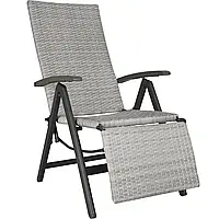 Розкладне крісло шезлонг для відпочинку з ротангу алюміній