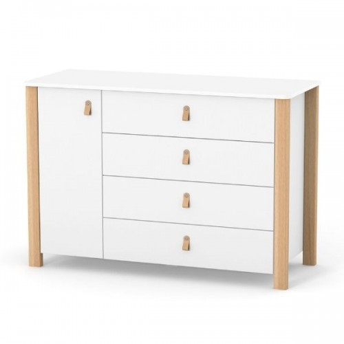 Комод Верес Монако 1200 35.2.35.2.15, біло/буковий, білий/беж, фото 1
