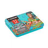 Преміум-набір кольорових масляних олівців KALOUR 72 кольори в металевій коробці, фото 2