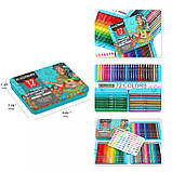 Преміум-набір кольорових масляних олівців KALOUR 72 кольори в металевій коробці, фото 7