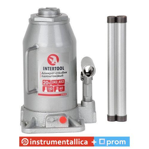 Домкрат пляшковий одноштоковий 20 т GT0028 Intertool