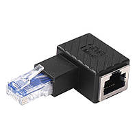 Перехідник адаптер з'єднувач LAN RJ45 Male — RJ45 Female, Right