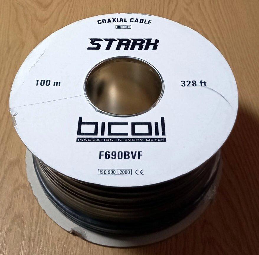 Кабель коаксіальний гелевий Bicoil Stark RG-6U F690BVF 75 Ом для зовнішніх робіт, чорний