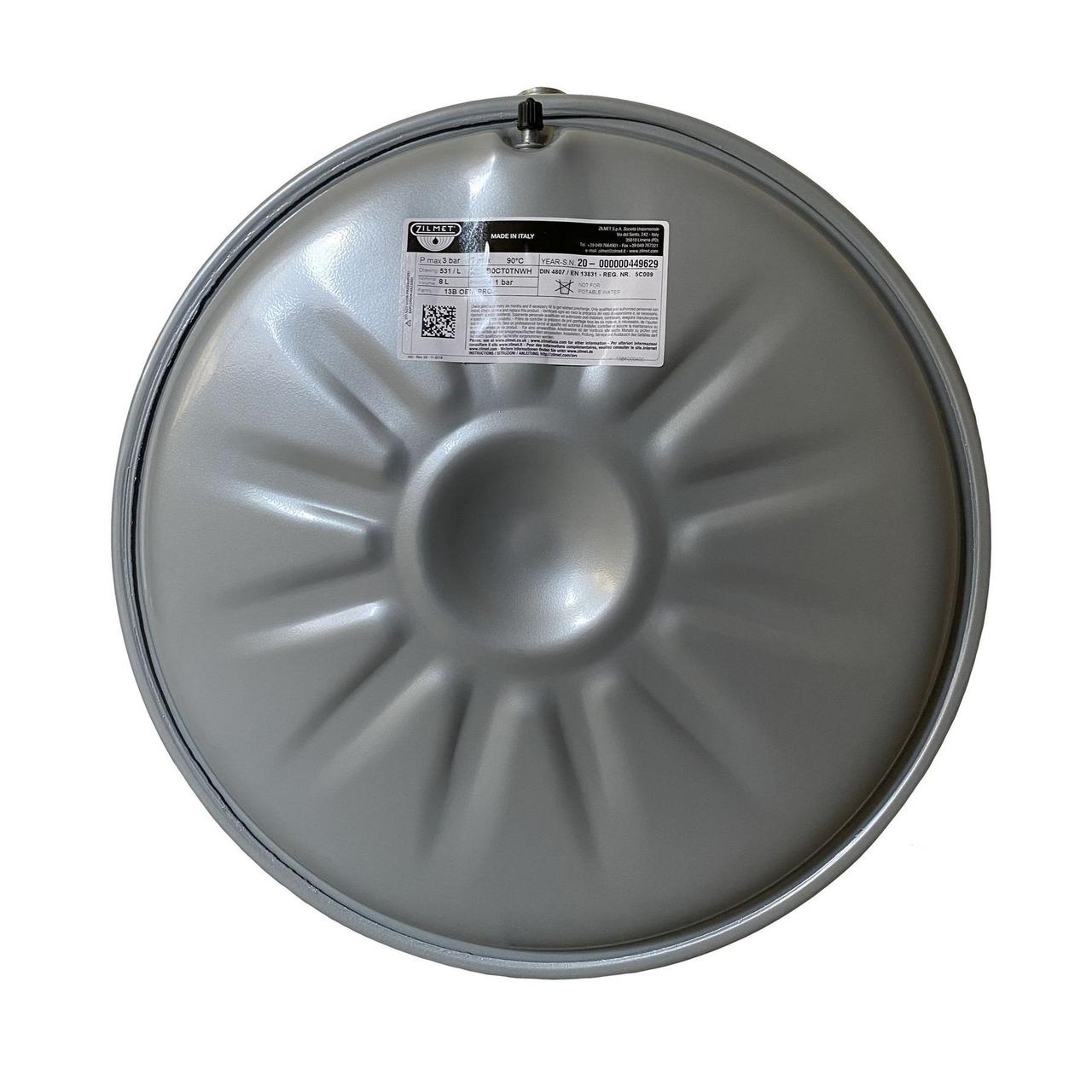 Бак для монтажу в котли плоский 8 літрів Zilmet Oem-Pro 3 Bar рифлений, фото 1