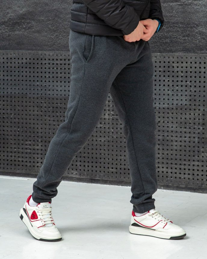 Чоловічі спортивні штани на зиму теплі штани флісові зима зручні повсякденні спортивні штани для чоловіків, фото 2