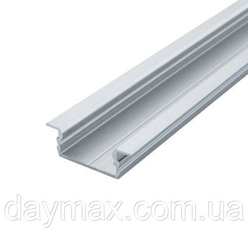 Профіль алюмінієвий BIOM врізний ЛПВ7 7х16, неанодований (палиця 2 м), м, фото 1