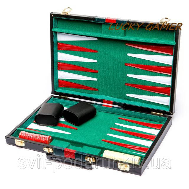 Сувенірні нарди прості у футлярі зі шкіри пресованої S240089, фото 1