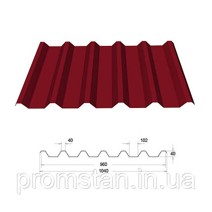 Профнастил С-40 оцинкований 0,45 мм, фото 2