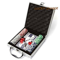 Покерний набір на 100 фішок із номіналом у кейсі DMS100NA