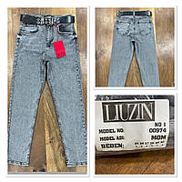 Жіночі джинси мом сірого кольору Liuzin (код 974)