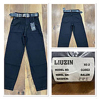 Жіночі джинси балони чорні Liuzin (код 863)