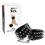 Поножи із шипами з натуральної шкіри Art of Sex — Rose, колір чорний 777Store.com.ua, фото 3