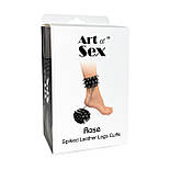Поножи із шипами з натуральної шкіри Art of Sex — Rose, колір чорний 777Store.com.ua, фото 4