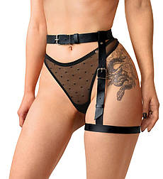 Гартер на ногу Art of Sex — Petra, натуральна шкіра, розмір XS-2XL, колір чорний 777Store.com.ua