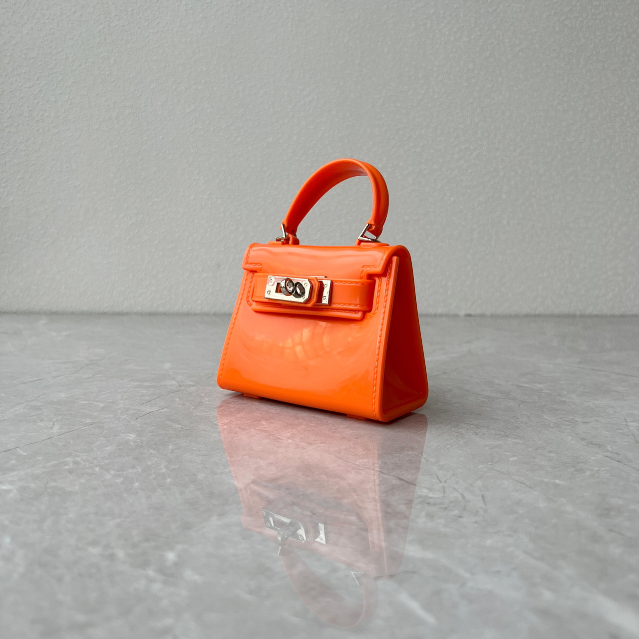 Міні силіконова сумка з клапаном на ланцюжку С60-1866 Помаранчева, фото 1