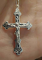 Крест подвес серебряный православный