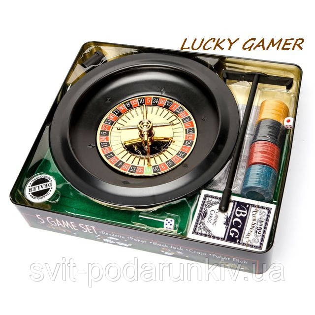 Настільна гра рулетка та покерний набір із фішками в подарунковій коробці RSS1060T, фото 1