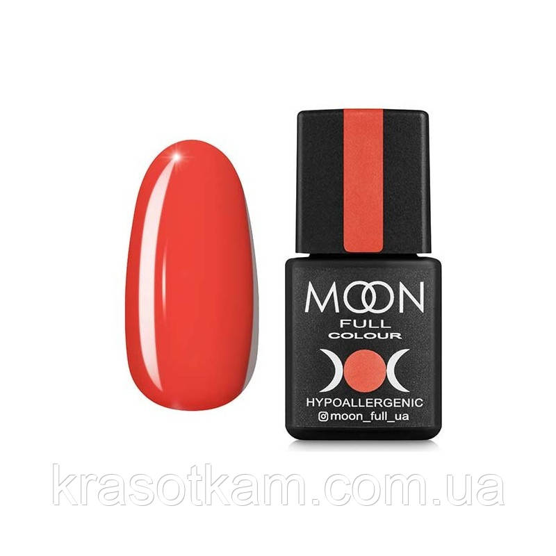 Гель-лак Moon Full No125 жовтогарячо-червоний, 8 мл.