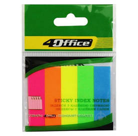 Стікер-закладки 4OFFICE Neon 50х12 мм 20х5 шт