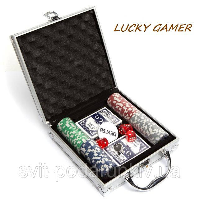 Покерний набір на 100 фішок у кейсі DM100, фото 1