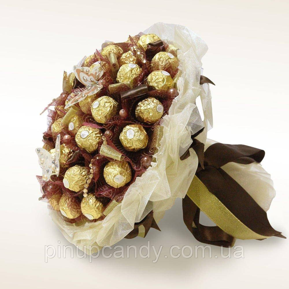 Букет з цукерок Ферреро Роше Ferrero (35 шт.) в руку коричневий, фото 1