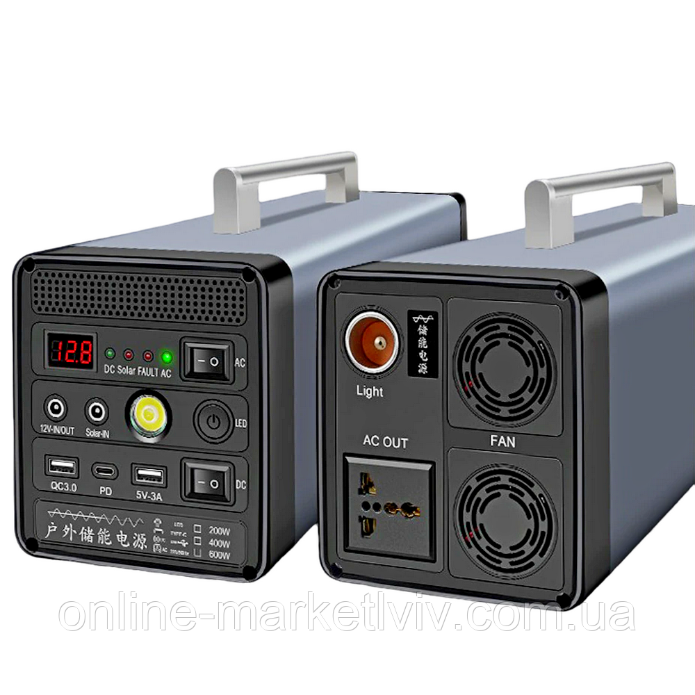 Перетворювач напруги 200 вт, 12000 мач, 12,8v/12ah / Інвертор акумуляторний / Зарядна станція