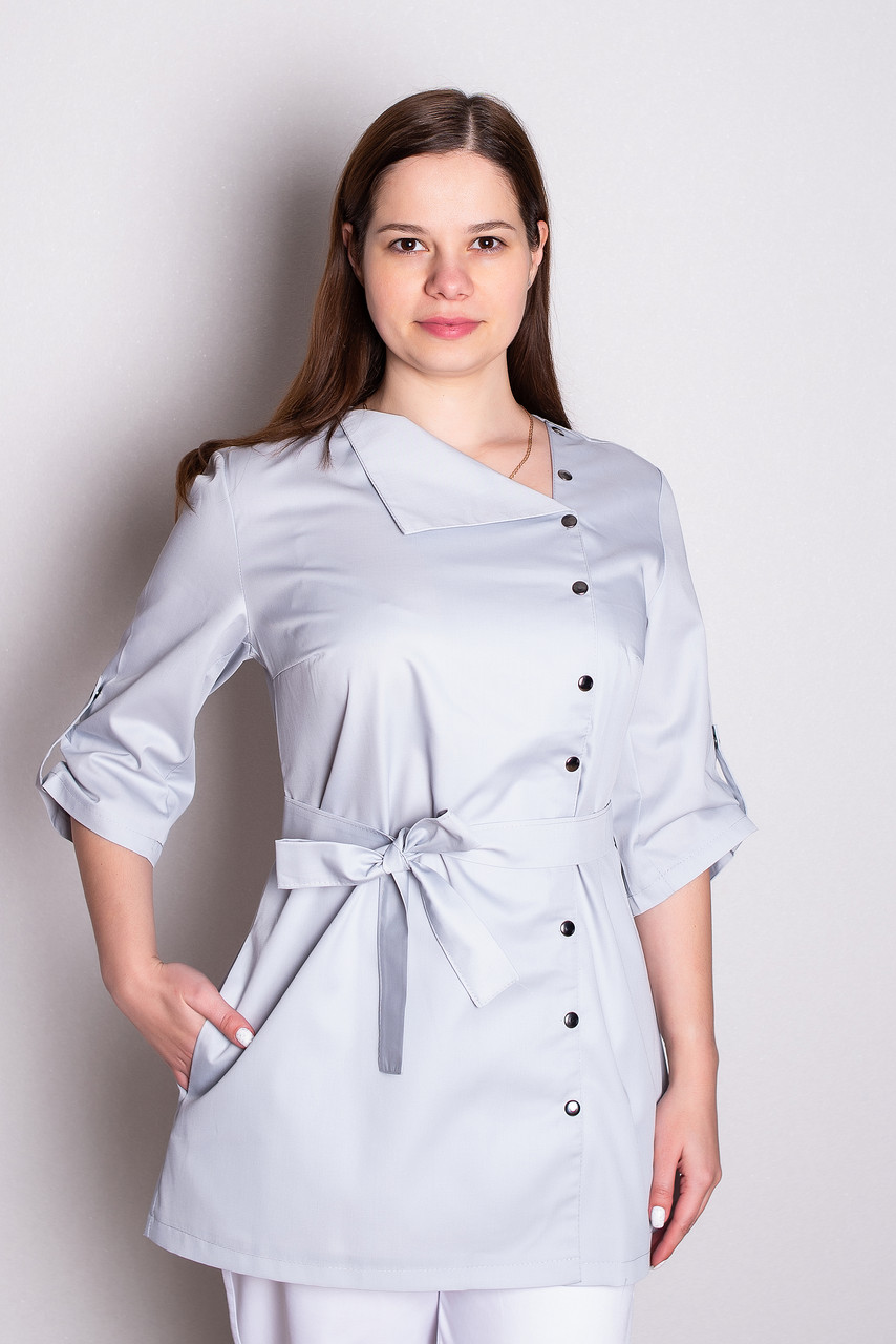 Куртка медична жіноча Влада (батист, світло-сірий, р. 42-56) Марія, фото 1
