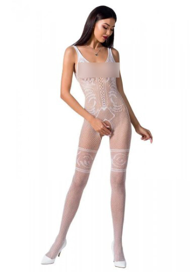 Бодистокинг Passion BS069 white, комбінезон, імітація панчіх і боді | Puls69, фото 1