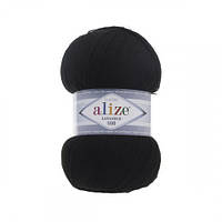 Пряжа для в’язання Lanagold 800. 100 г. 730 м. Колір чорний 60