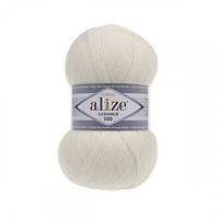 Пряжа для в’язання Lanagold 800. 100 г. 730 м. Колір — молочний 62