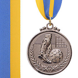 Медаль спортивна зі стрічкою SP-Sport Футбол C-7025 срібло
