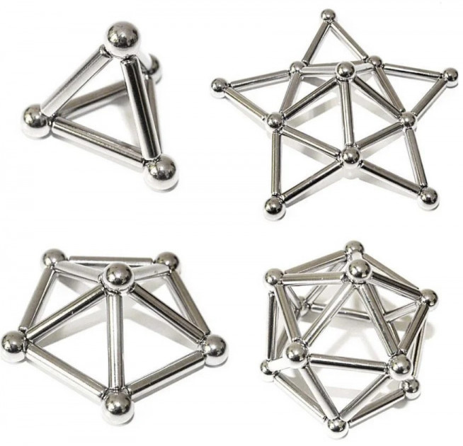 Магнітний конструктор Buckyballs n Buckybars, KC-671 64 деталі