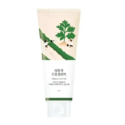 Заспокійлива очищуюча пінка з полином Round Lab MUGWORT Calming Cleanser, 150 мл, фото 2