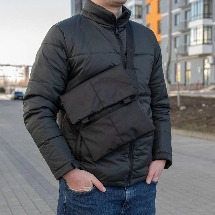 Тактичний месенджер, Чоловіча сумка чорна тканинна, Чоловіча сумка через JZ-332 плече шкіра