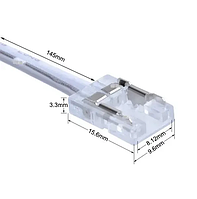 Коннектор LT для светодиодной ленты COB 8мм 2pin-провод 14см 000772