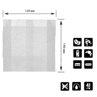Бумажный пакет белый жиростойкий 140х120х50 мм (5400)