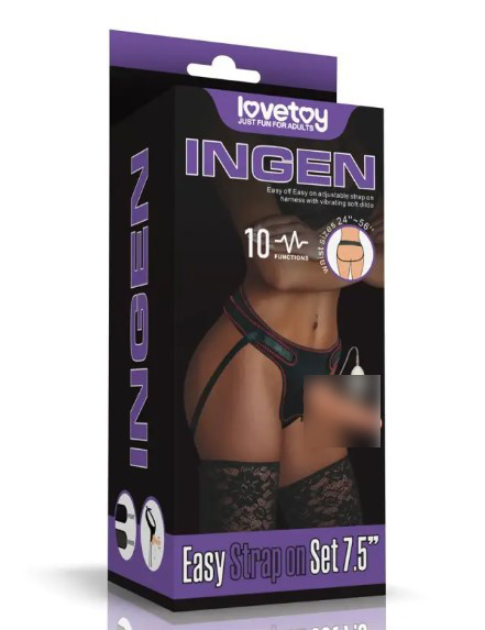 Вібраційний комплект Easy Strapon, 19см   | Puls69, фото 1