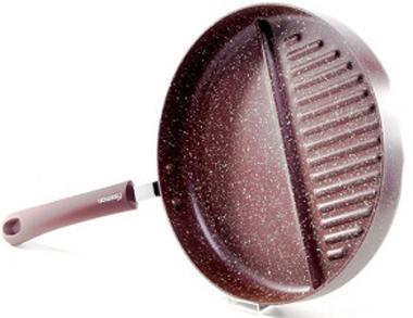 Сковорода-гриль Fissman Mosses Stone Ø26см smile   з роздільником, фото 1