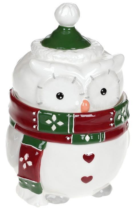 Банку керамічна «Совушкін Затишок» 750мл smile    smile   , зелена шапочка, фото 1