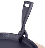 Сковорода чавунна Kamille Brighton Ø25см smile зі знімною ручкою на дерев'яній підставці, фото 3