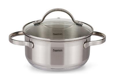 Каструля Fissman Luminosa 1.5л smile індукційна зі скляною кришкою, фото 1