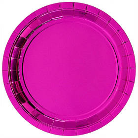 Тарілки паперові стиль "Фольга", малинові, 6 шт, 23 см, Набор тарелок "Малиновые" 1502-4863
