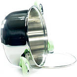 Каструля Fissman Janet 6.1л smile з нержавіючої сталі з індукційним дном, фото 3