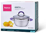Каструля Fissman Annette 4.7л smile з нержавіючої сталі з кришкою-друшляком, фото 7
